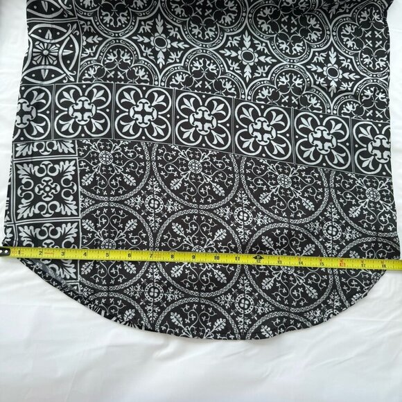 Desigual Women's Long Sleeve Geometric Print Top Sheer Floral Sleeves Size Small - Picture 12 of 16